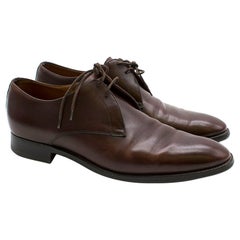 Hermes Brown Leather Derby Shoes 42