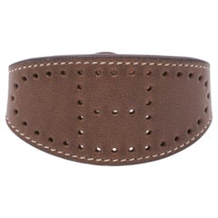 Hermès Brown Leather Evelyne Bracelet S