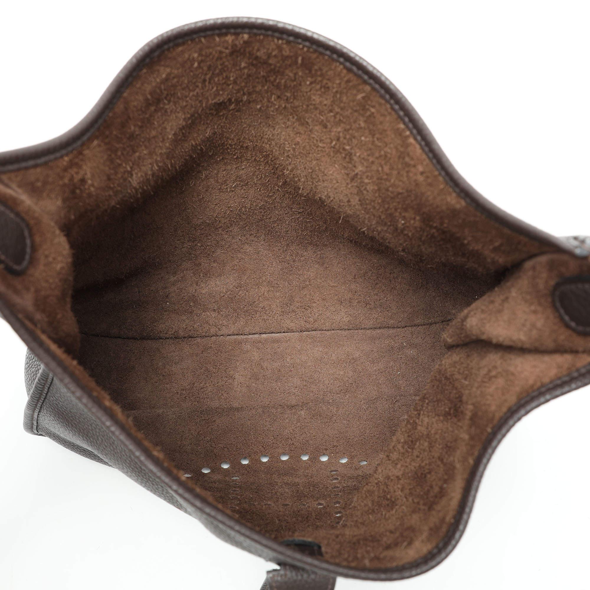 Hermes Brown Leather Evelyne III GM Bag For Sale 3