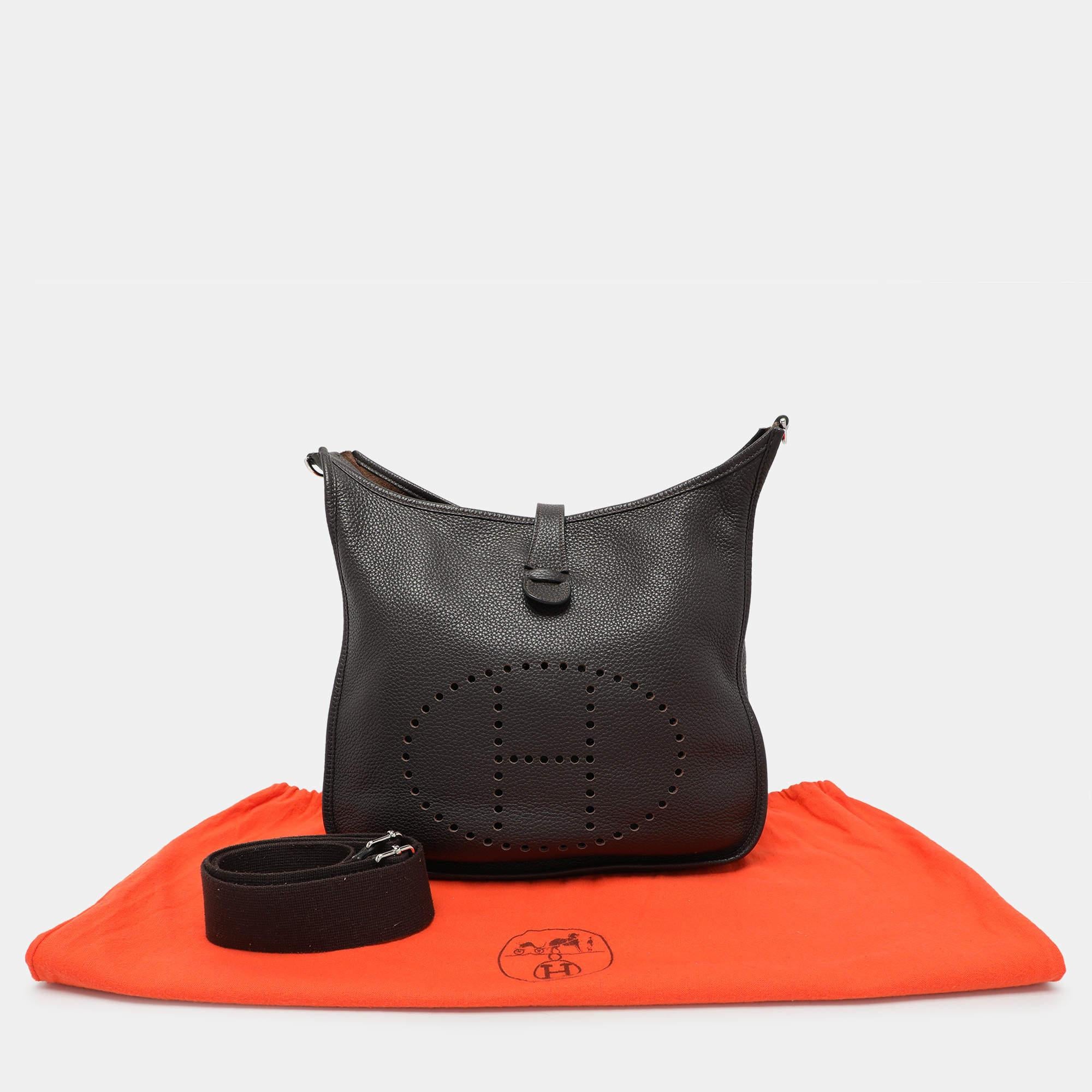 Hermes Brown Leather Evelyne III GM Bag For Sale 4