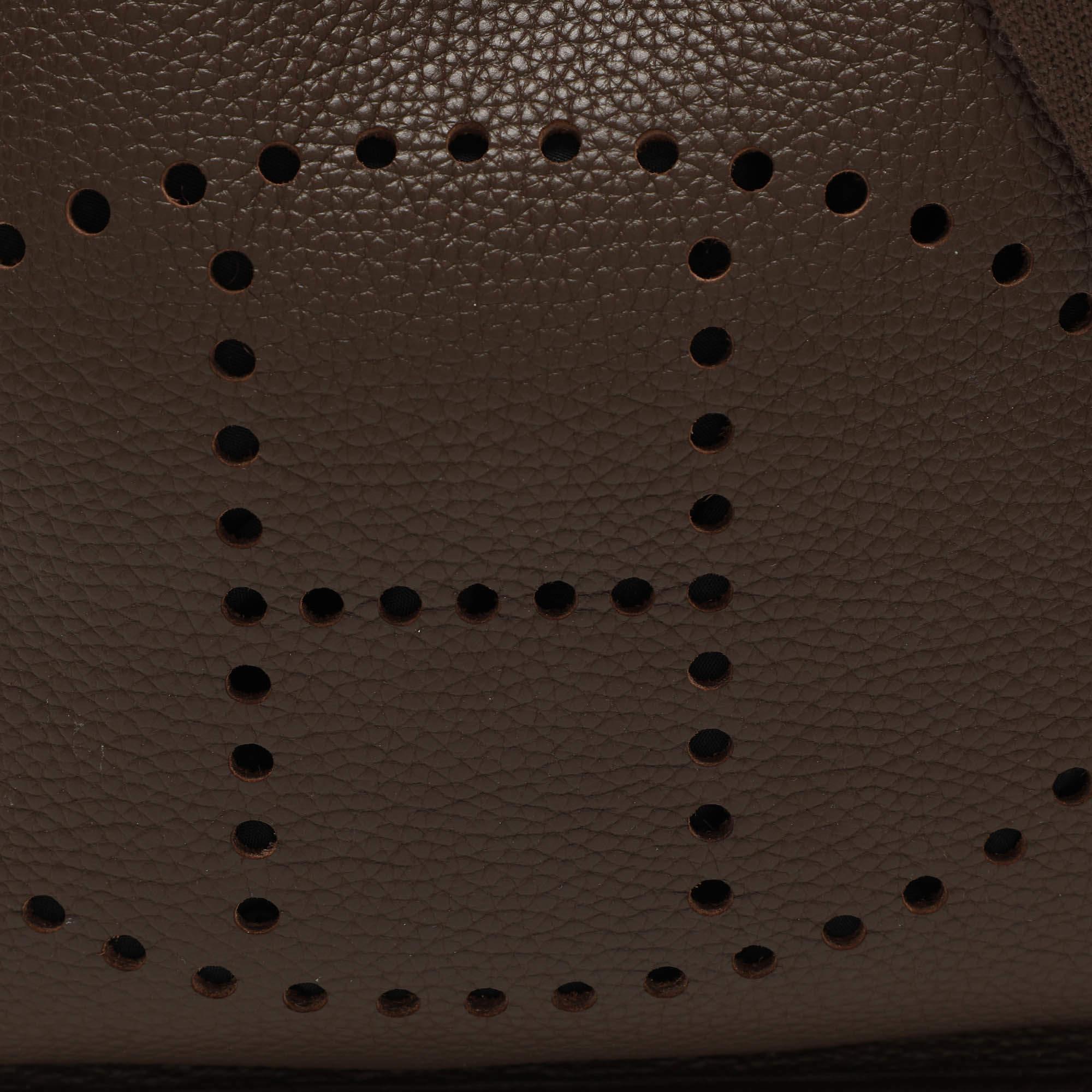 Women's Hermes Brown Leather Evelyne III PM Bag For Sale
