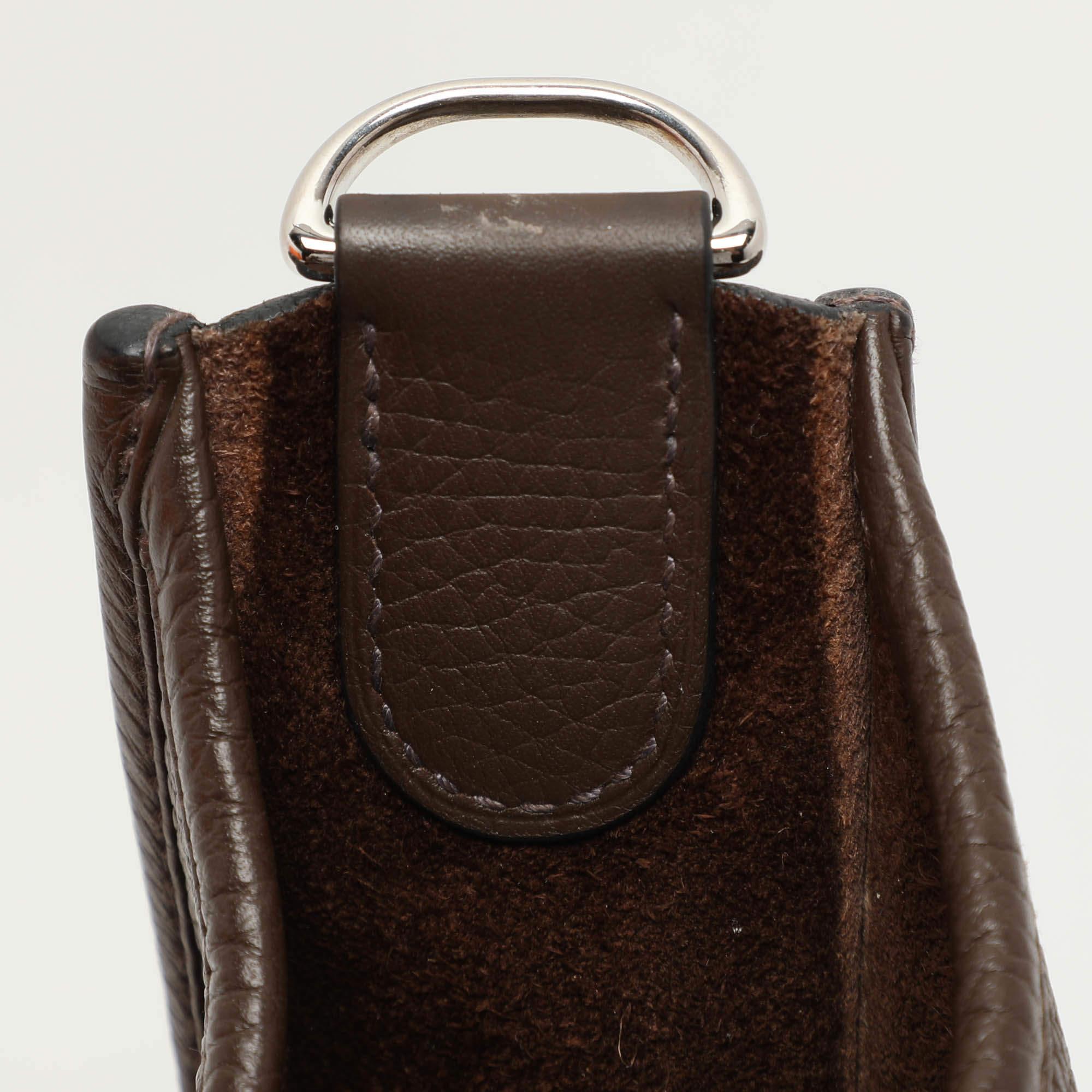 Hermes Brown Leather Evelyne III PM Bag For Sale 1