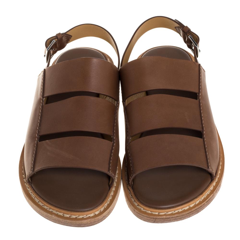 brown hermes slippers