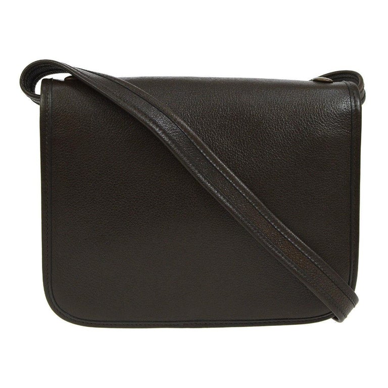 Hermes Brown Leather Gold Crossbody Carryall Shoulder Flap Bag For Sale ...