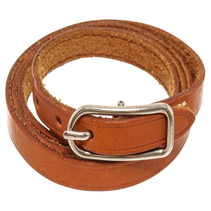 Hermes Brown Leather Hapi Bracelet For Sale