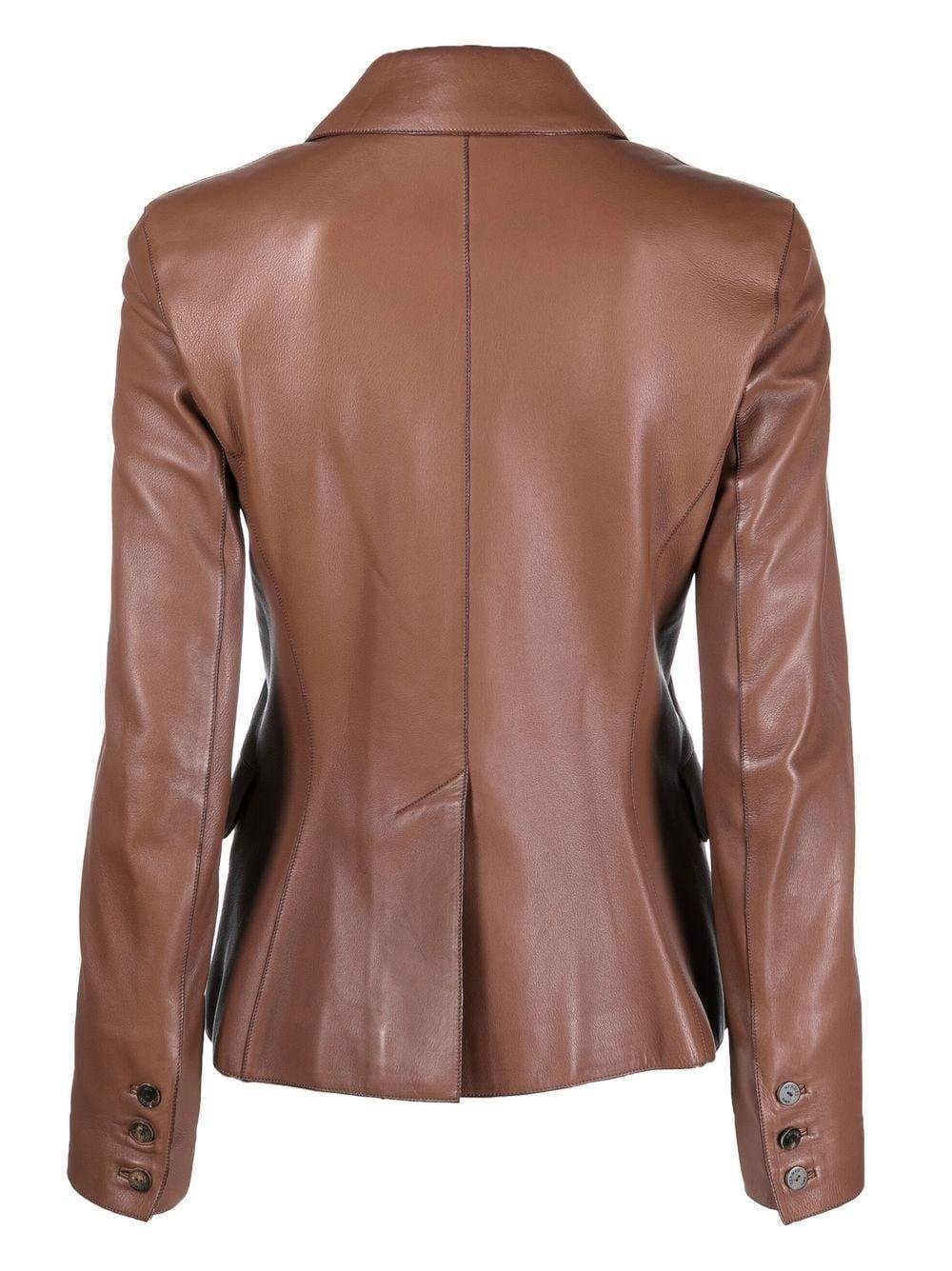 Hermes Brown Leather Jacket by Martin Margiela In Excellent Condition In Paris, FR