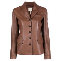 Hermes Brown Leather Jacket by Martin Margiela