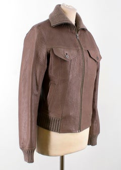 Hermes Brown Leather Jacket US 4