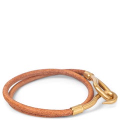 HERMES brown leather JUMBO DOUBLE TOUR Bracelet