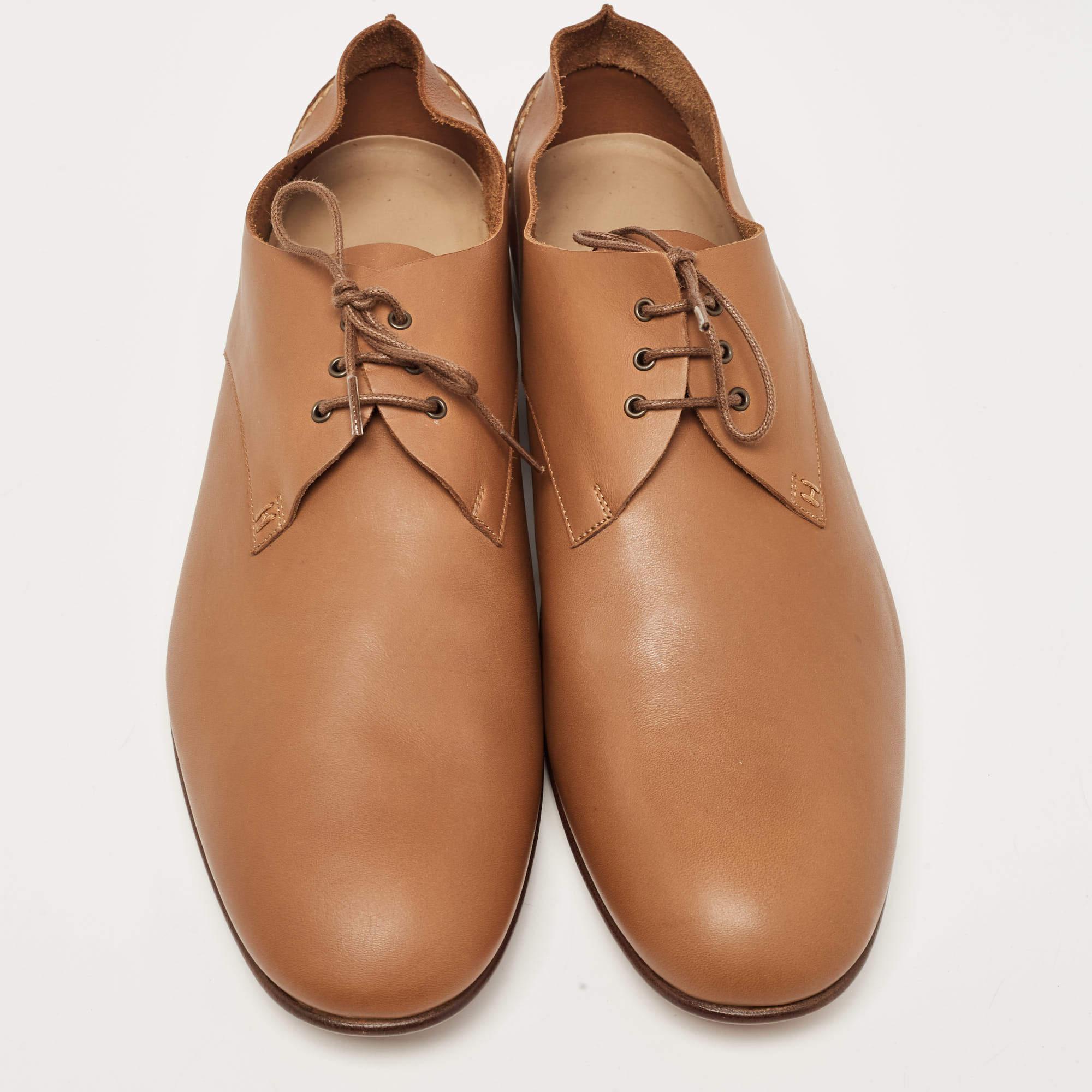 These Hermes derby shoes aim to deliver a fashionable result. Constructed using brown leather and secured with laces, these shoes are as durable as they are appealing.

Includes
Original Dustbag, Original Box, Info Booklet