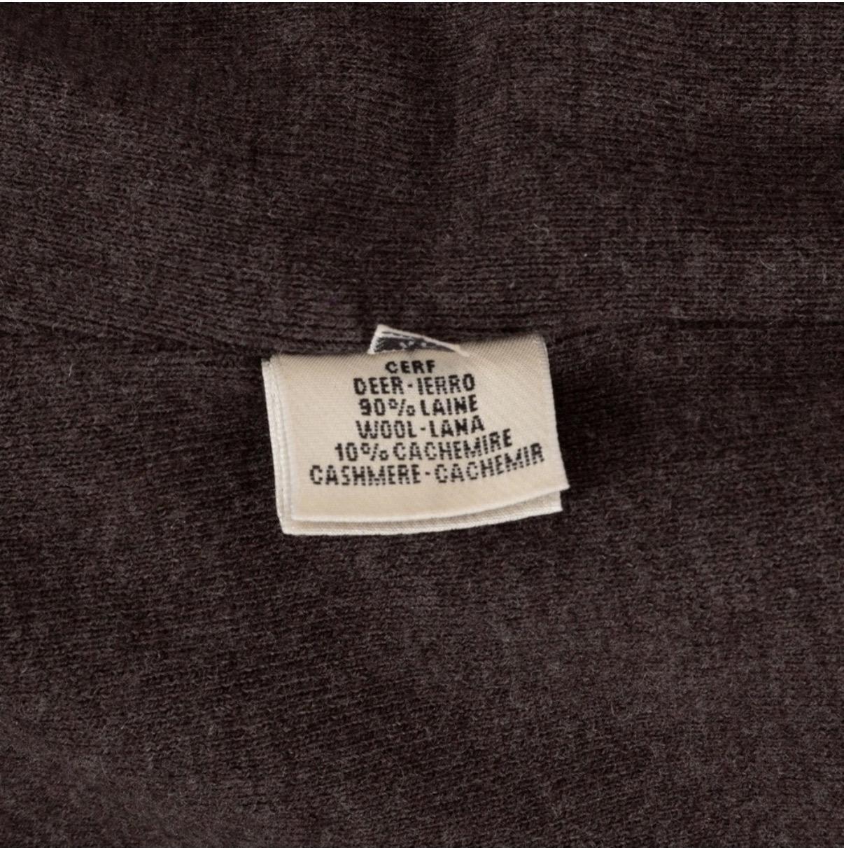 Hermès Brown Leather Knit Sleeve Biker Jacket For Sale 4