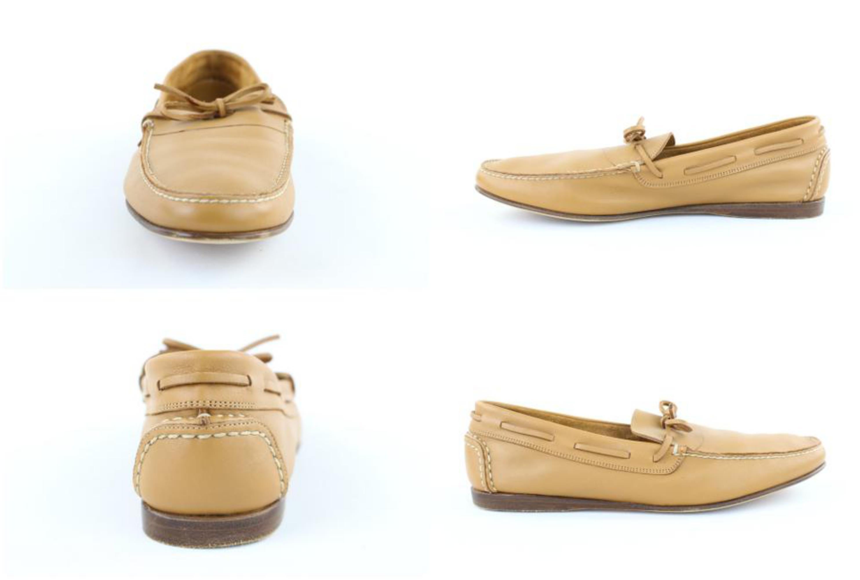 Hermès Brown Leather Mocassin Loafers 1hj1020 Flats For Sale 6