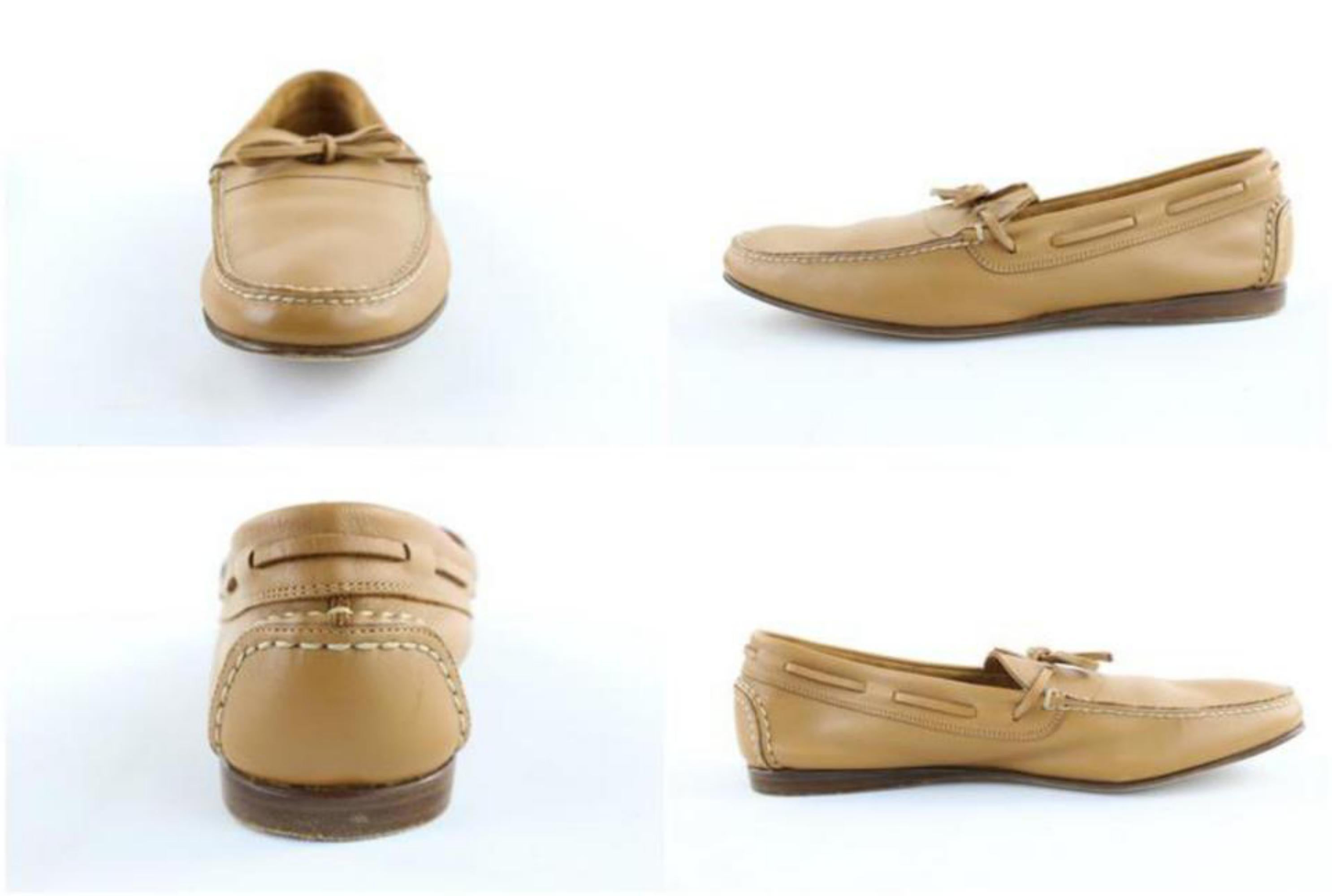 Hermès Brown Leather Mocassin Loafers 1hj1020 Flats For Sale 8