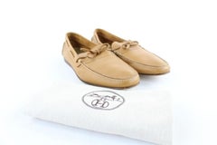 Hermès Brown Leather Mocassin Loafers 1hj1020 Flats