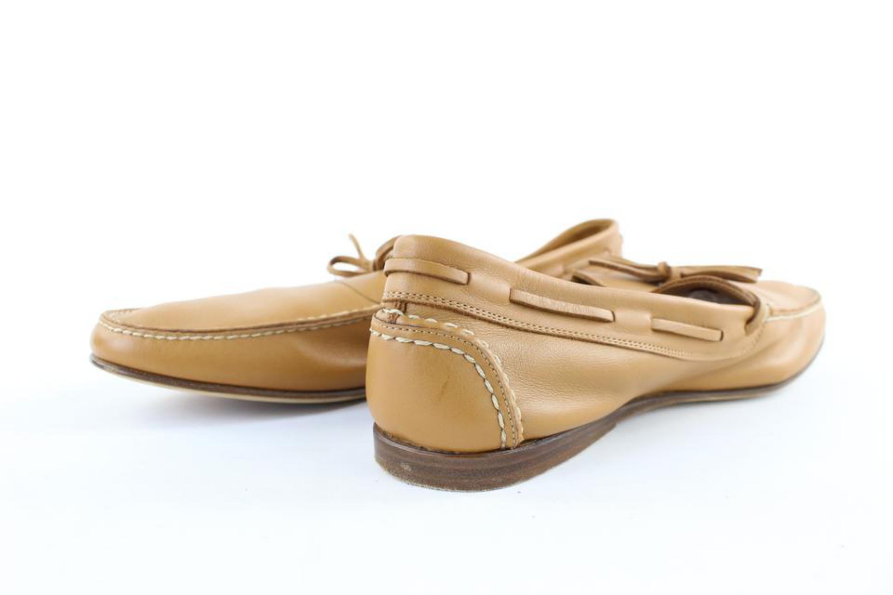 Hermès Brown Leather Mocassin Loafers 1hj1020 Flats For Sale 1