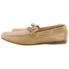 Vintage Hermès Brown Leather Mocassin Loafers 1hj1020 Flats