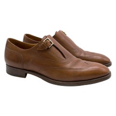 Hermes Brown Leather Monk Brogues SIZE 42