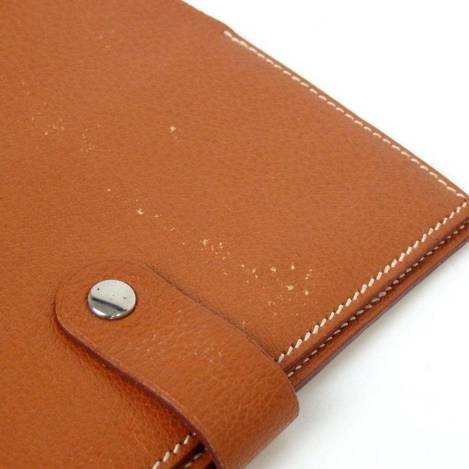 Hermès Brown Leather Notebook Cover 867842 In Good Condition In Dix hills, NY