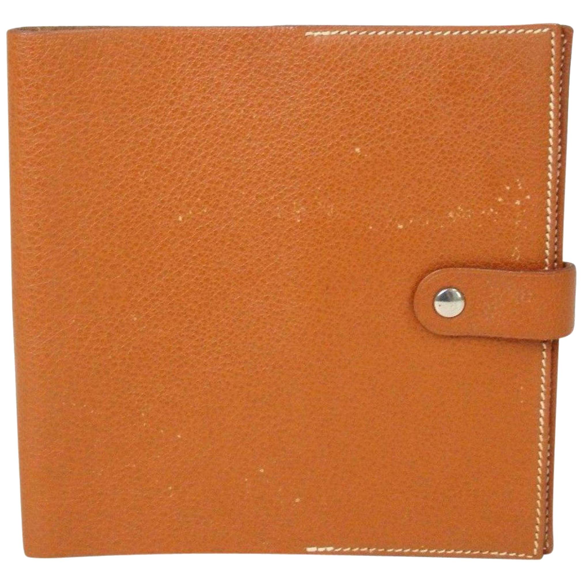 Hermès Brown Leather Notebook Cover 867842 For Sale