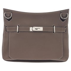 Hermès Sac Jypsiere porté à l'épaule en cuir marron