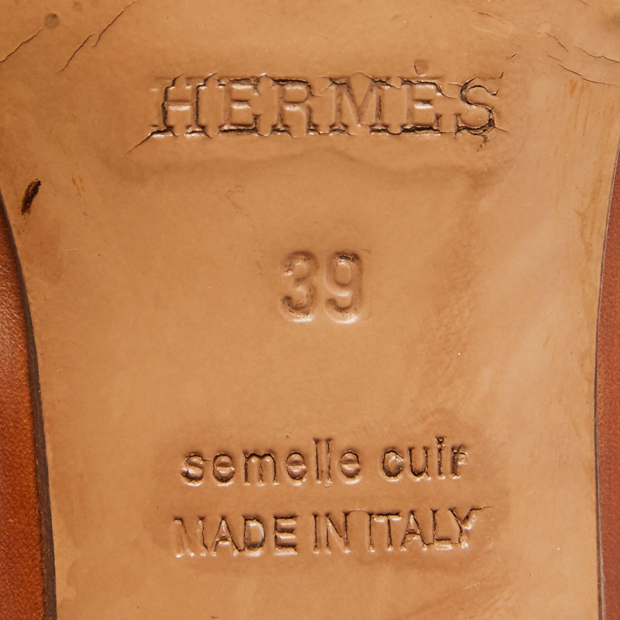 Hermes Brown Leather Saint Germain Block Heel Ankle Boots Size 39 1