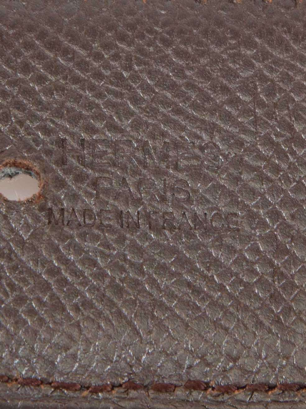 Hermès Brown Leather Silver 'H' Buckle Belt Pour femmes en vente