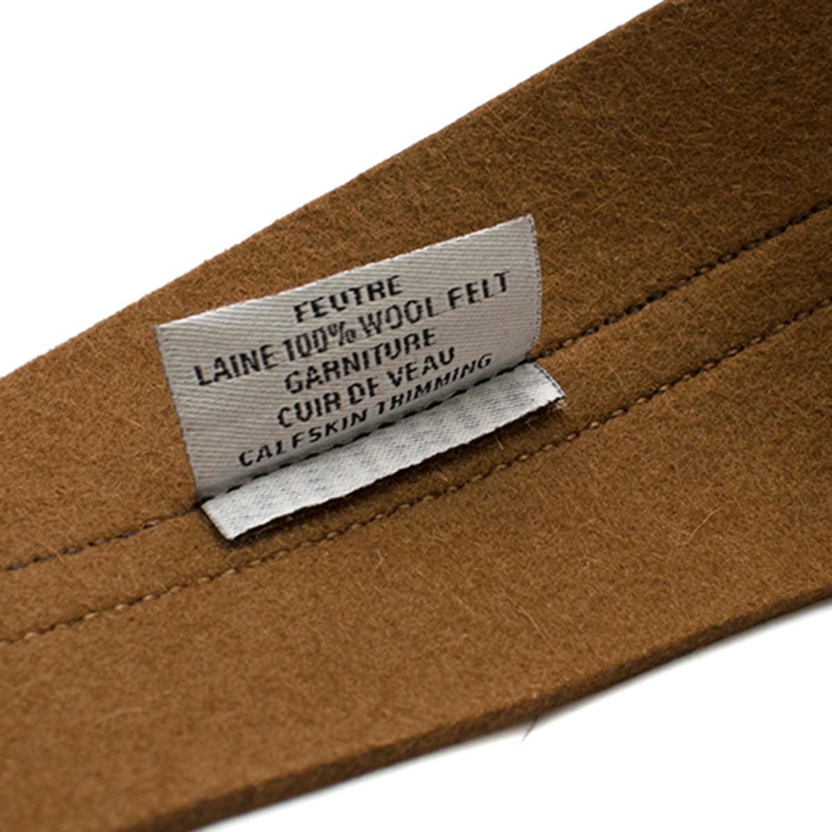 Hermes Brown Leather & Tan Wool Felt Belt 2