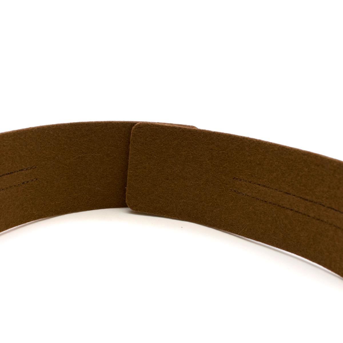 Hermes Brown Leather & Tan Wool Felt Belt 3