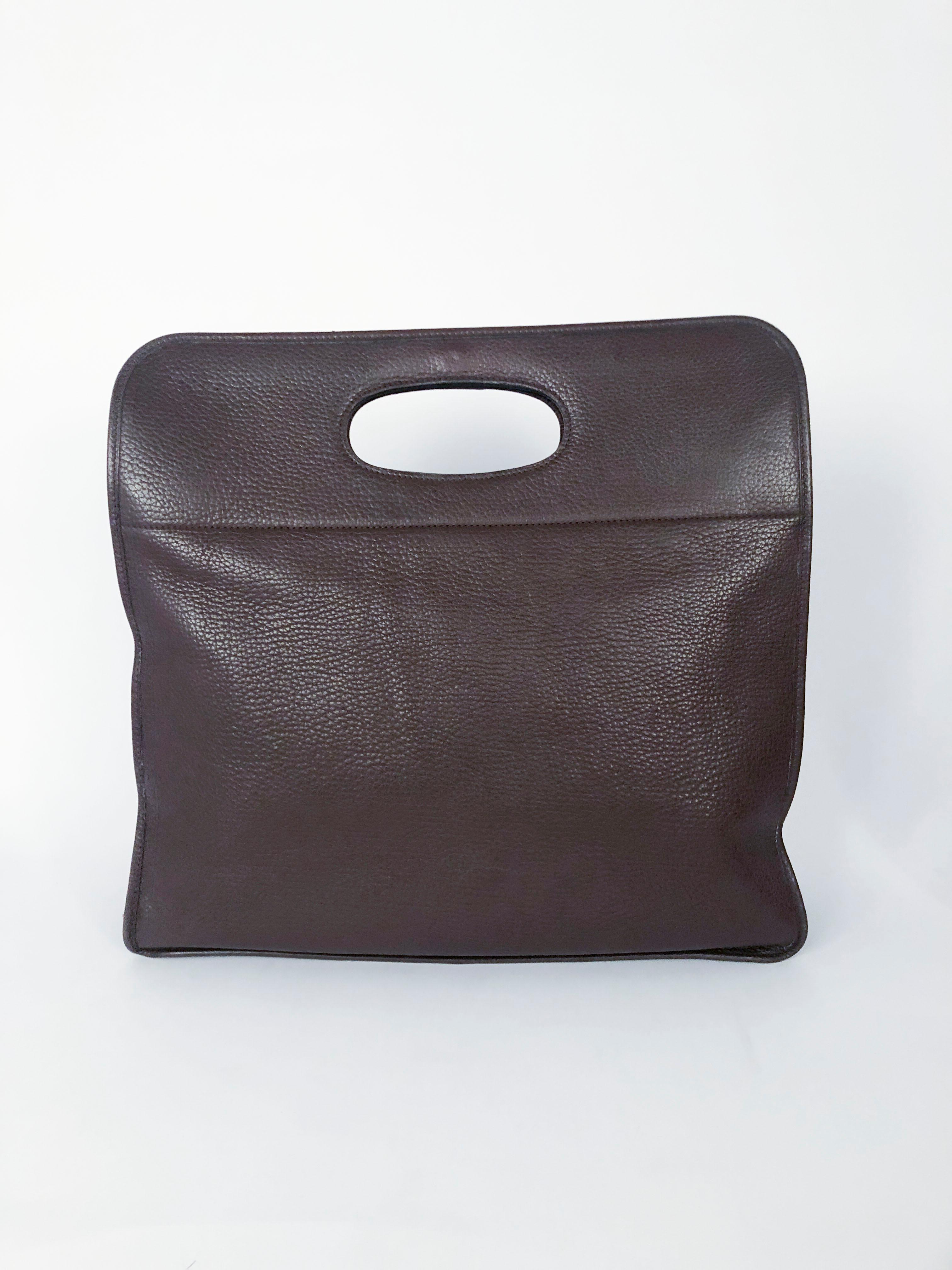 Black Hermès Brown Leather Tote For Sale