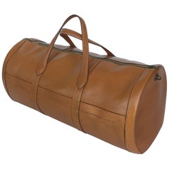 Hermes Brown Leather Travel Bag, 1960s