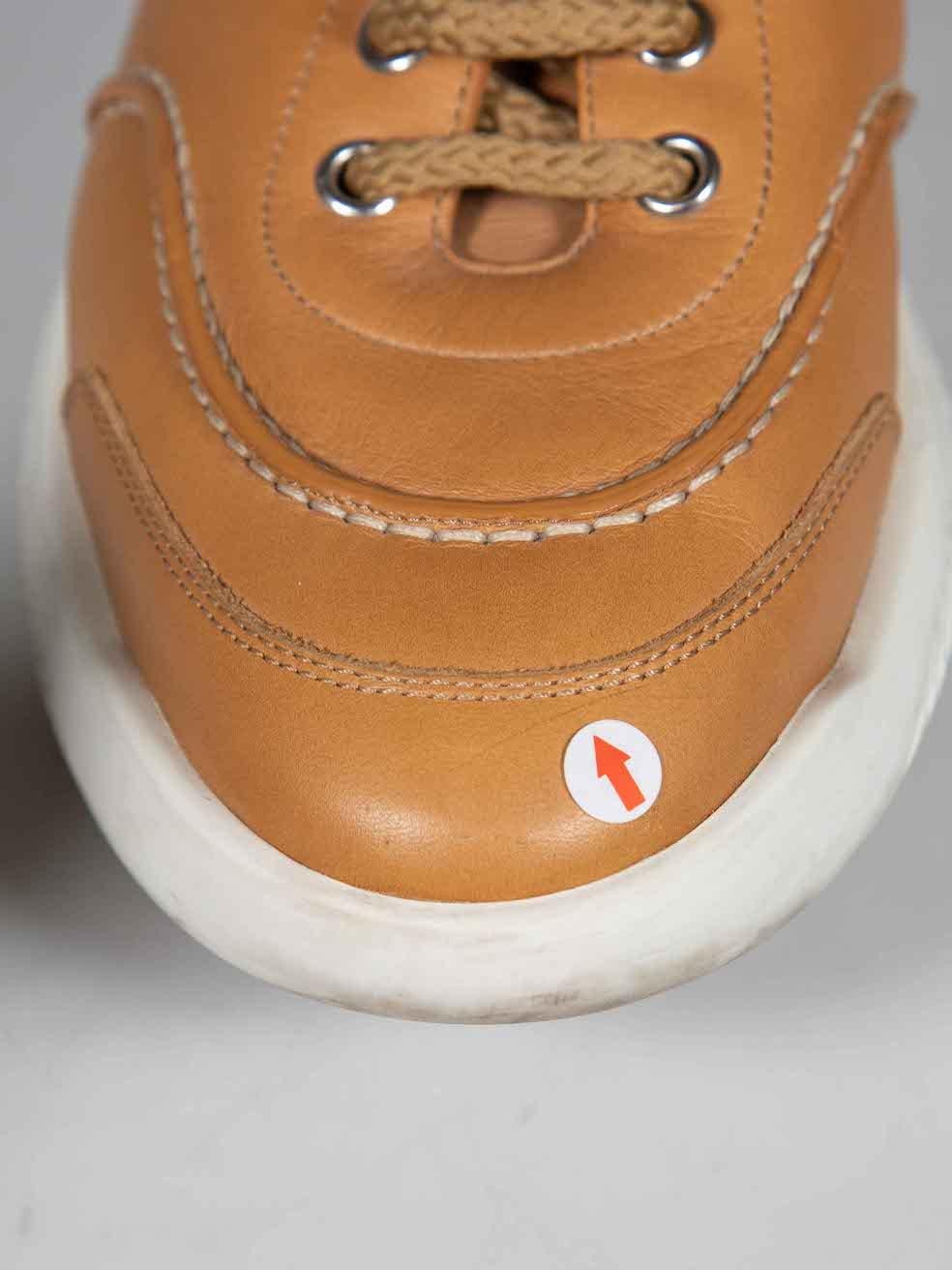 Hermès Brown Leather Turn Trainers Size IT 38 For Sale 2