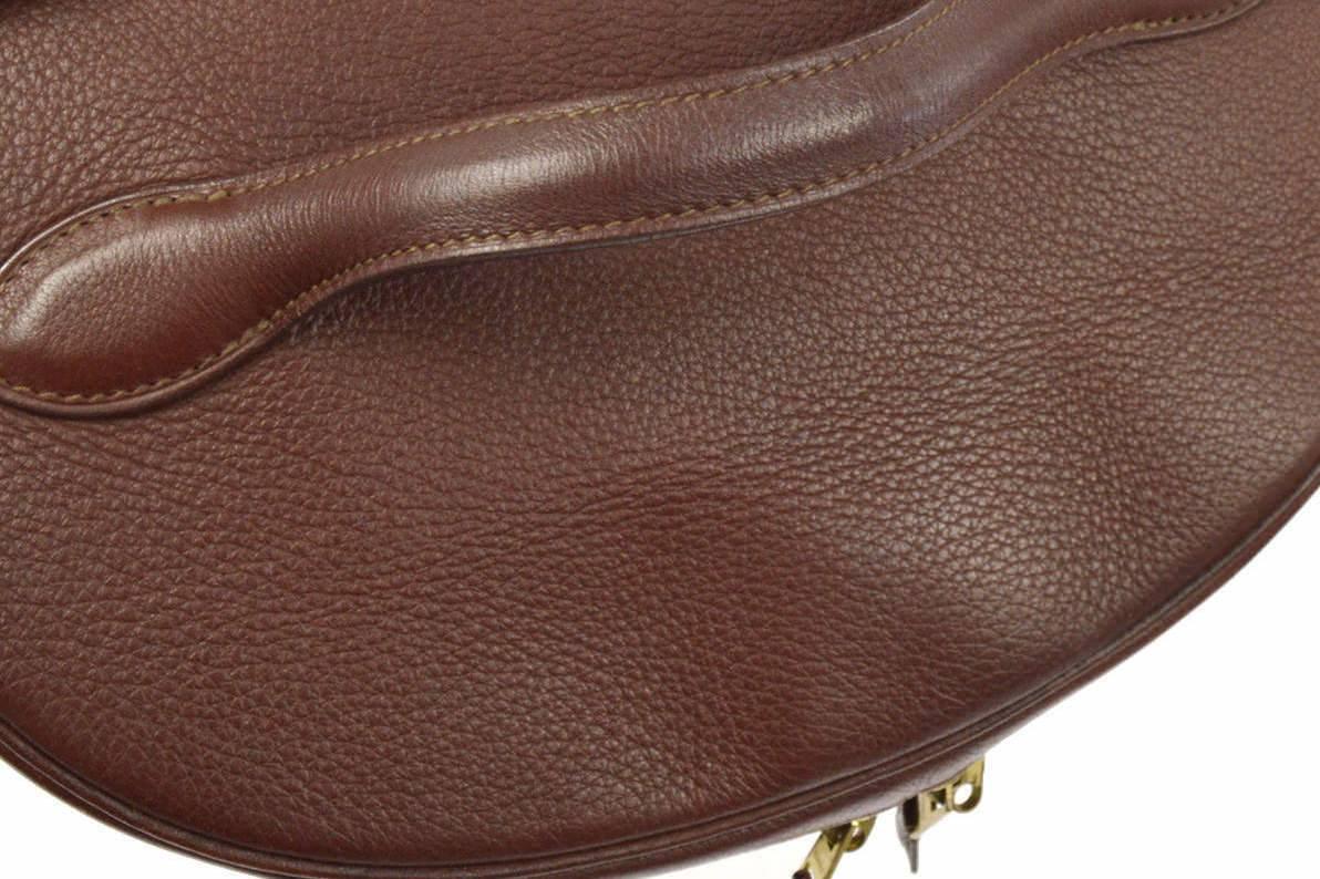 Women's or Men's Hermes Brown Leather Vanity Jewelry Travel Storage CarryAll Handle Shoulder Bag