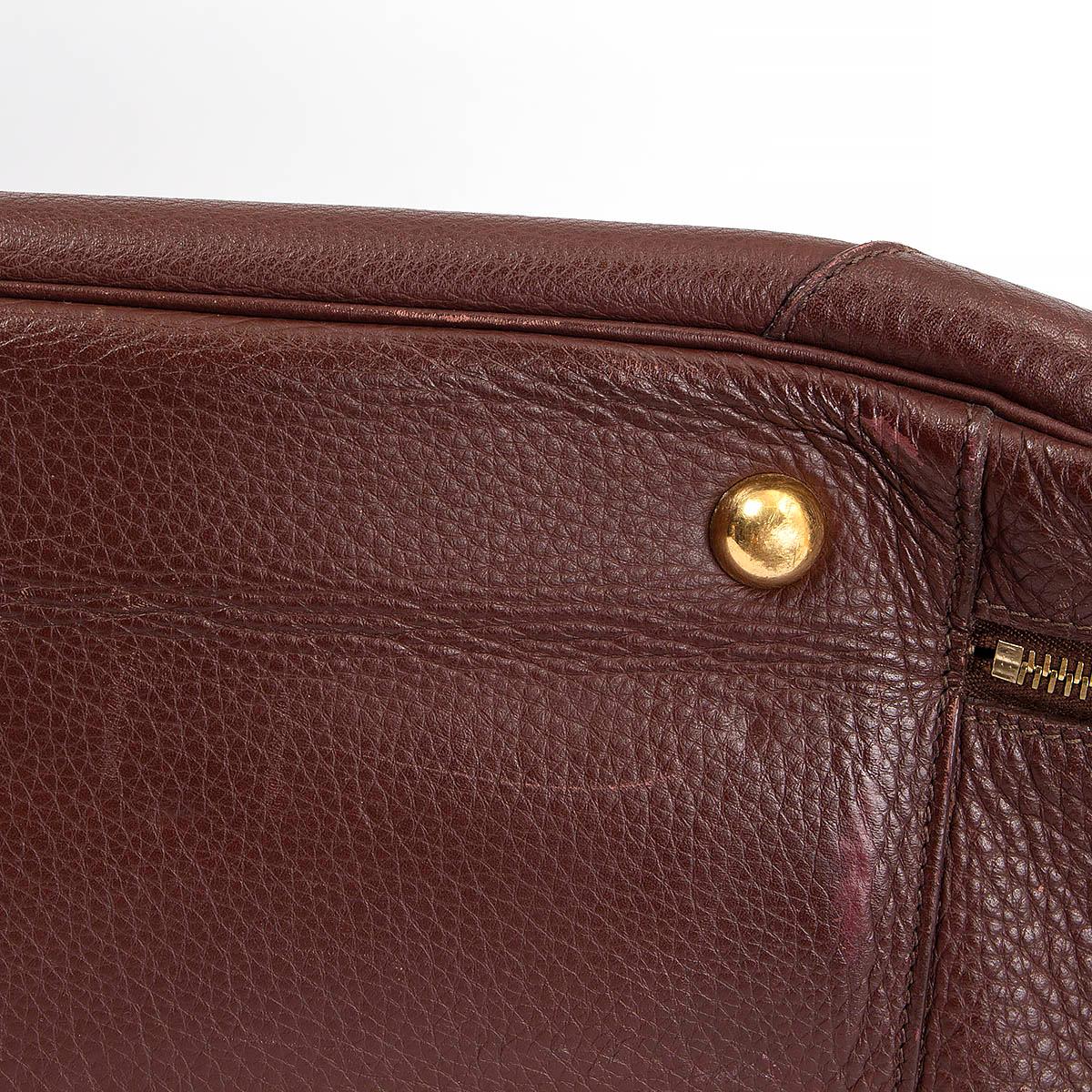 HERMES brown leather VICTORIA 50 Travel Bag Havane Clemence 3