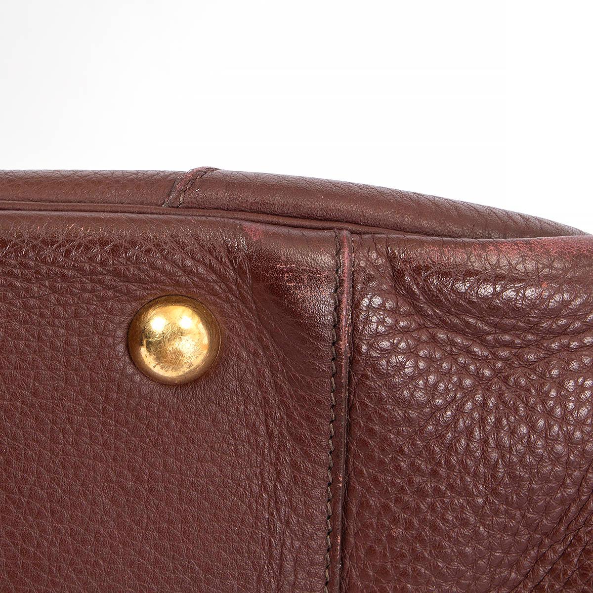 HERMES brown leather VICTORIA 50 Travel Bag Havane Clemence 5