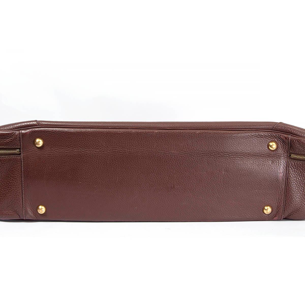 HERMES brown leather VICTORIA 50 Travel Bag Havane Clemence 1