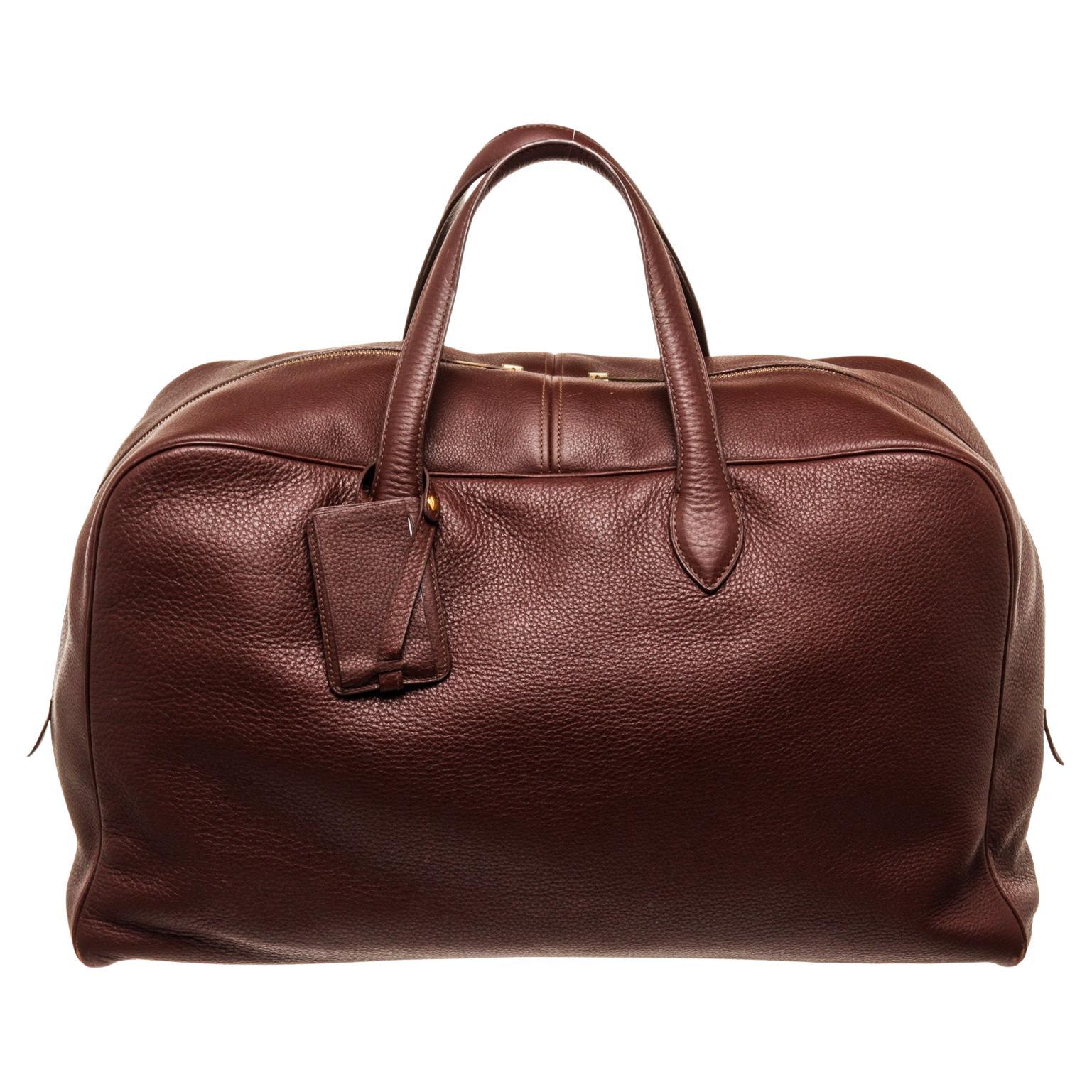 Hermes Leather Train Case Travel Bag Vanity Case Vintage 50s Rare at