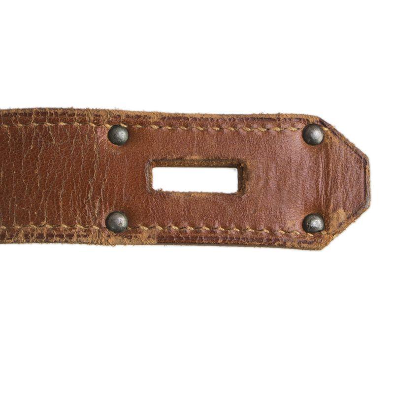 HERMES brown leather VINTAGE HAUT A COURROIES 45 HAC BIRKIN Bag 1