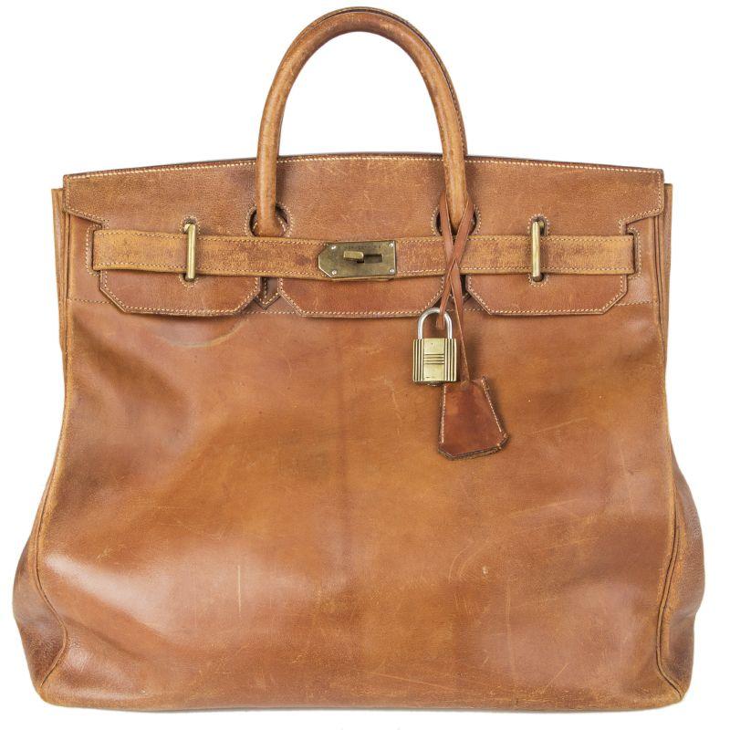 HERMES brown leather VINTAGE HAUT A 