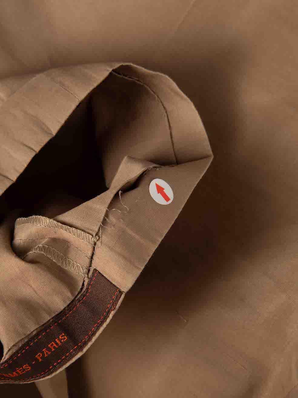 Women's Hermès Brown Mid Rise Straight Leg Trousers Size L