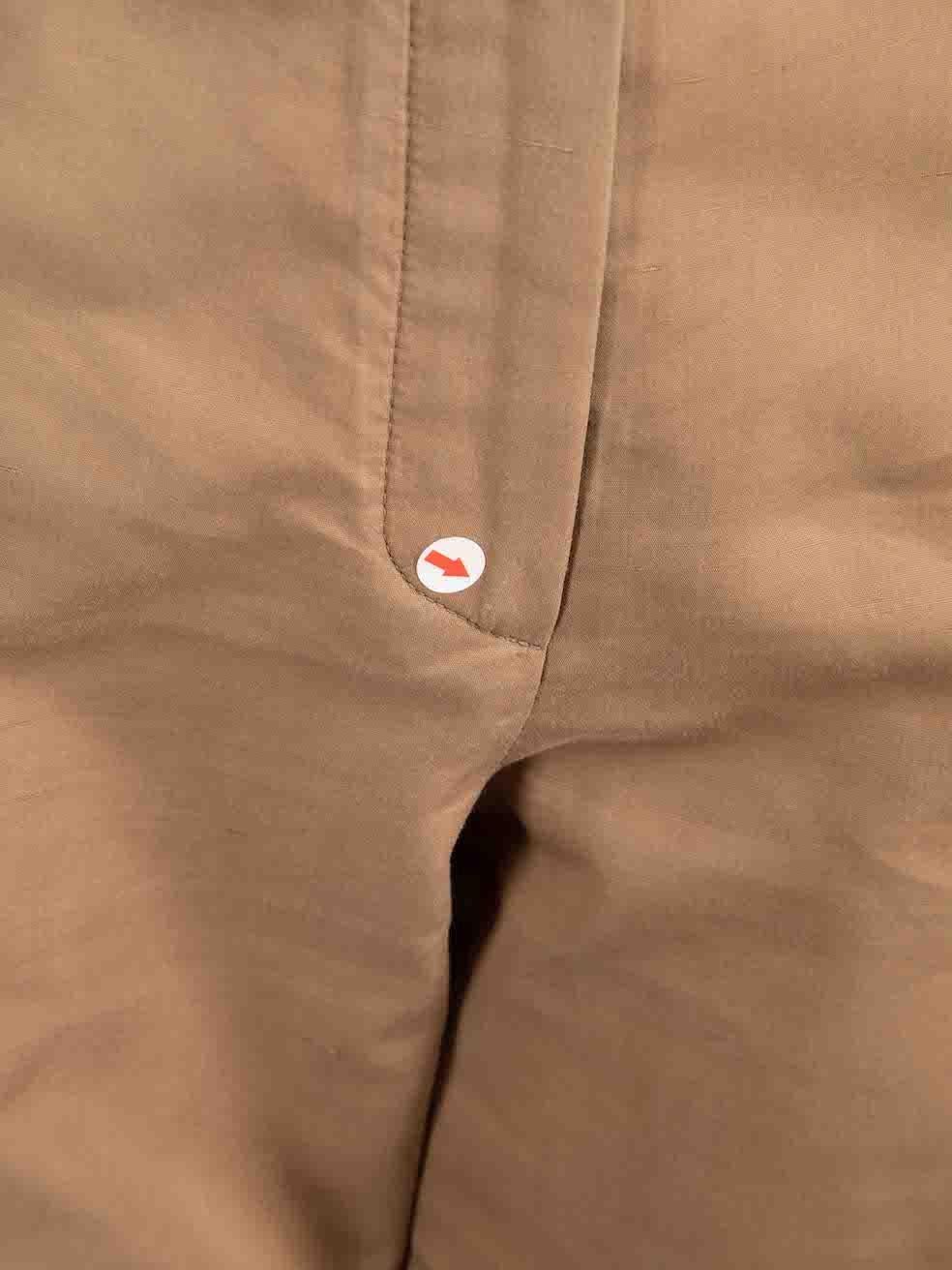 Hermès Brown Mid Rise Straight Leg Trousers Size L 1