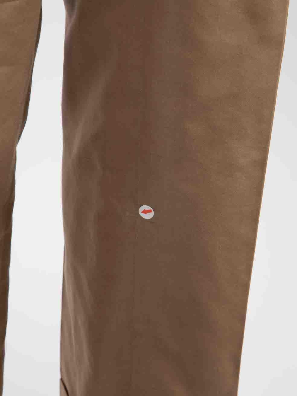 Hermès Brown Mid Rise Straight Leg Trousers Size L 4