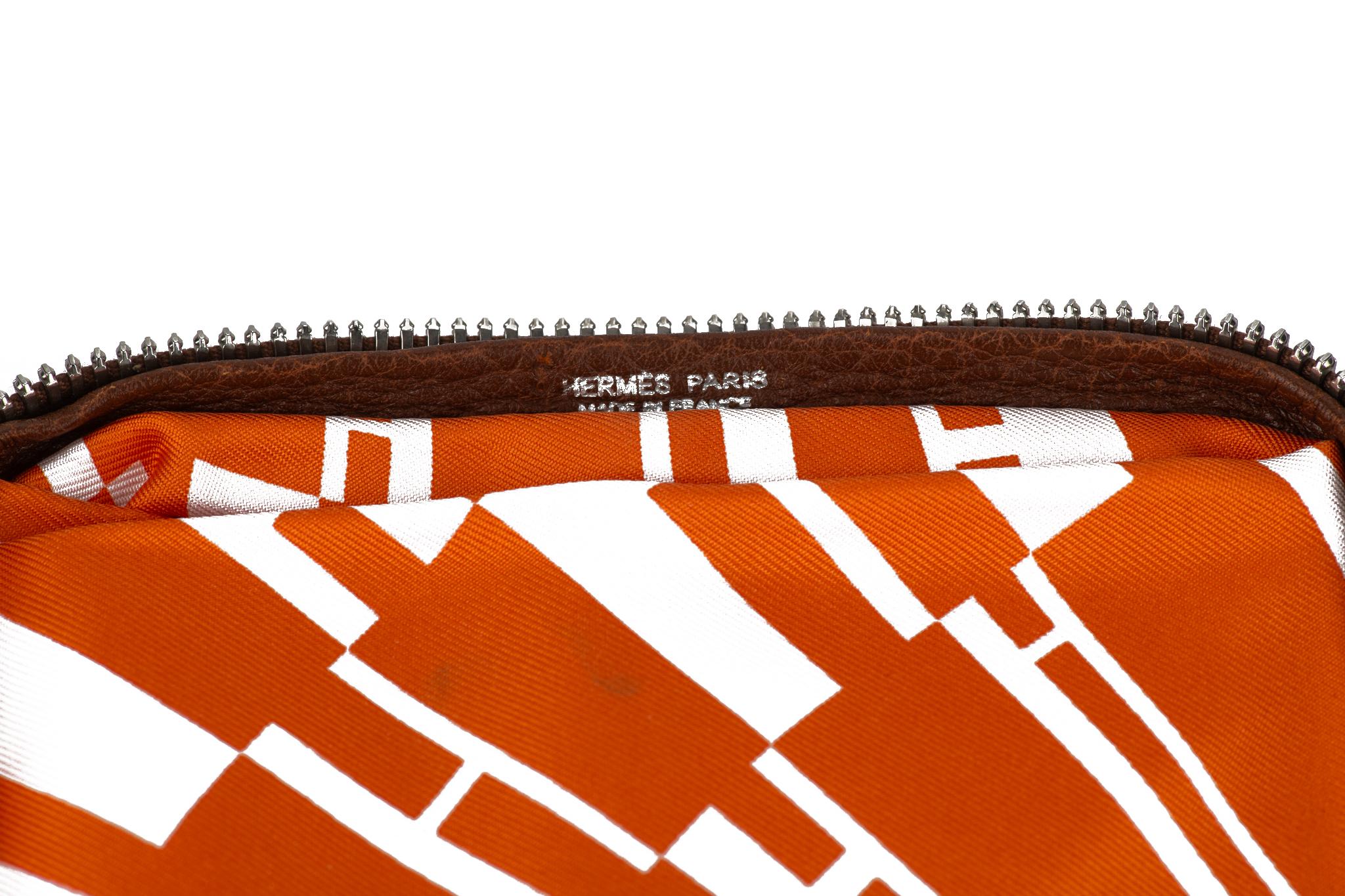Hermès Brown & Orange Silky Pop Bag For Sale 5