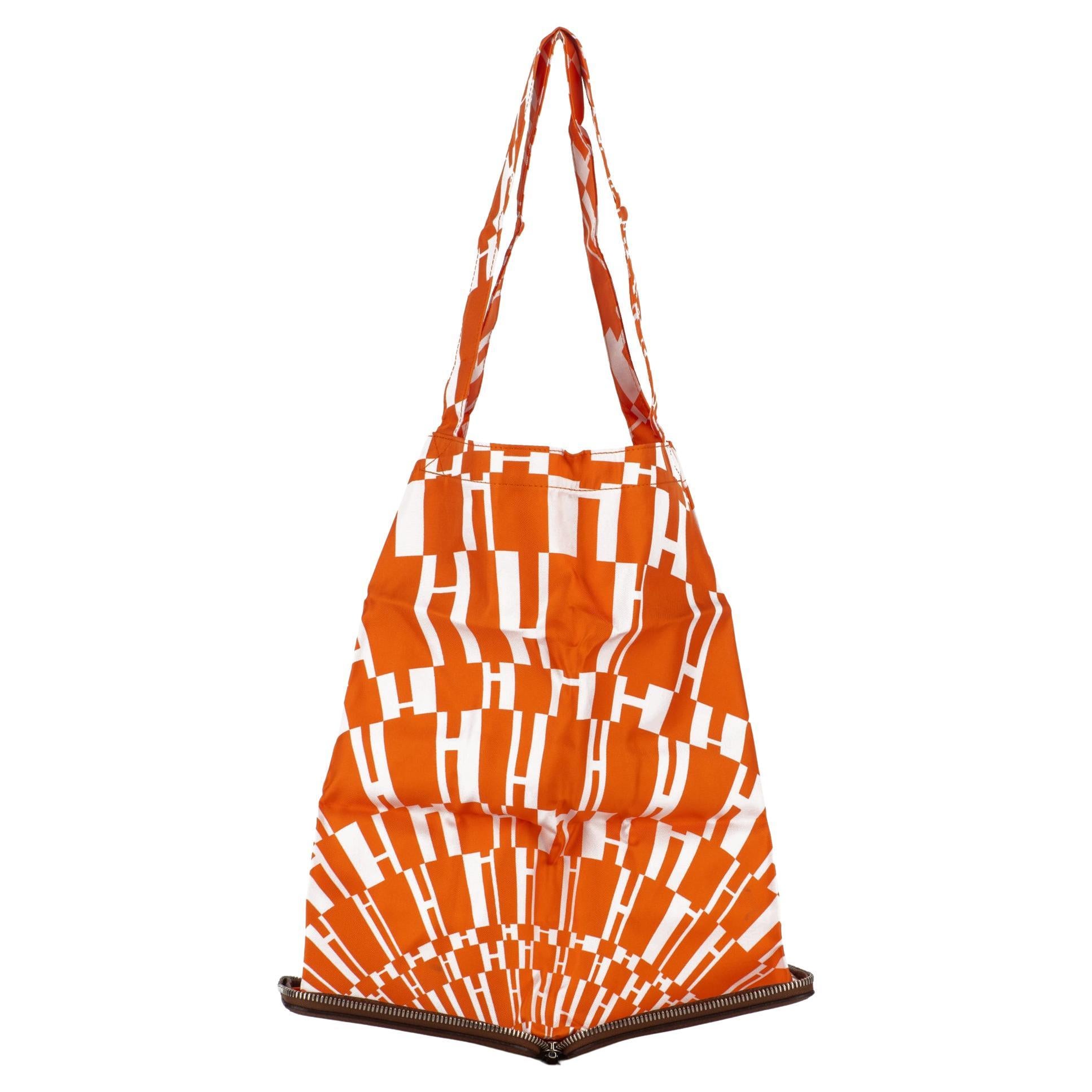 Hermès Brown & Orange Silky Pop Bag For Sale