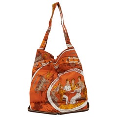 Hermès Brown Orange Silky Pop Print Bag