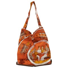 Hermès Brown Orange Silky Pop Print Bag