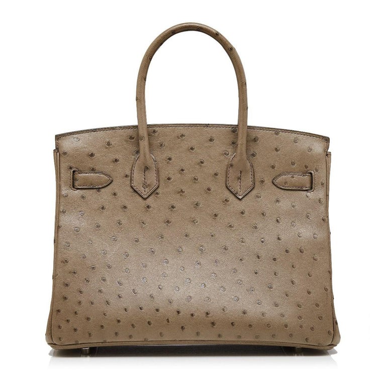 Hermes Brown Ostrich 30cm Birkin Bag For Sale at 1stdibs