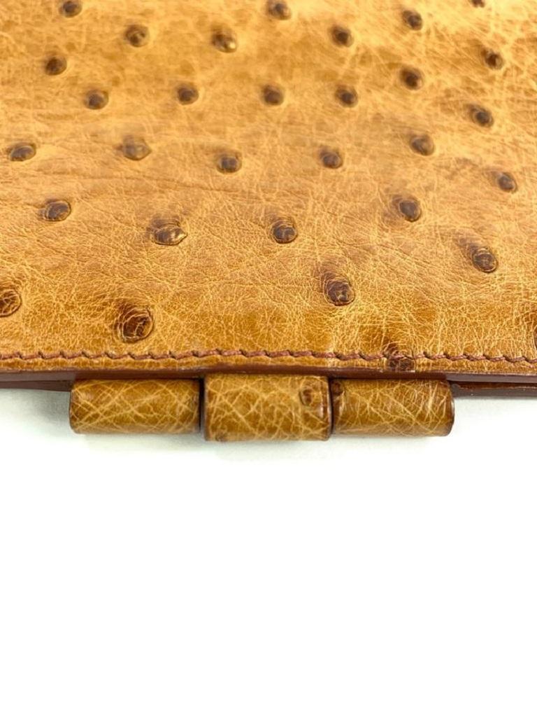 Hermès  Brown Ostrich Leather Small Agenda Cover with Dupont Pen  861403 3