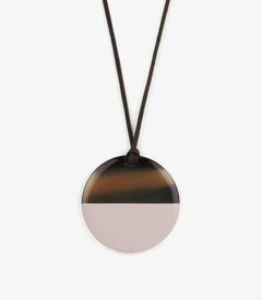 Hermès Brown & Rose Lacquered Buffalo Horn Round Necklace