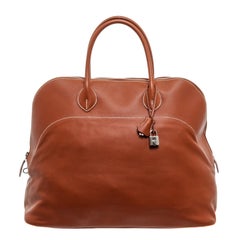 Hermes Brown Sikkim Leather Bolide Relax 45 Bag