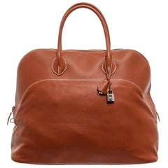 Hermes Brown Sikkim Leather Bolide Relax 45 Bag